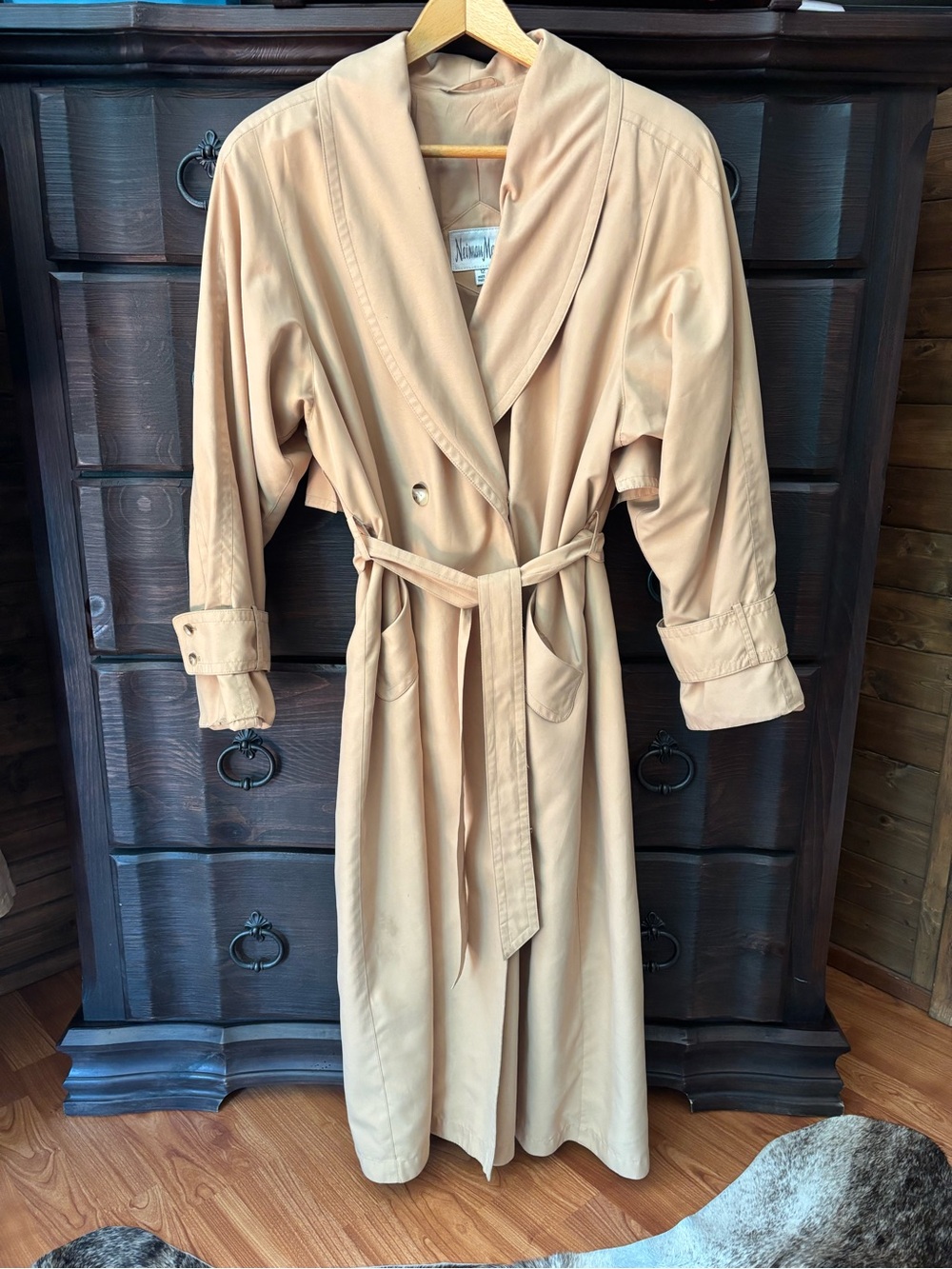NEIMAN MARCUS Women’s Vintage 1980’s Luxury Trench Coat - Size 12 - Picture 5 of 11